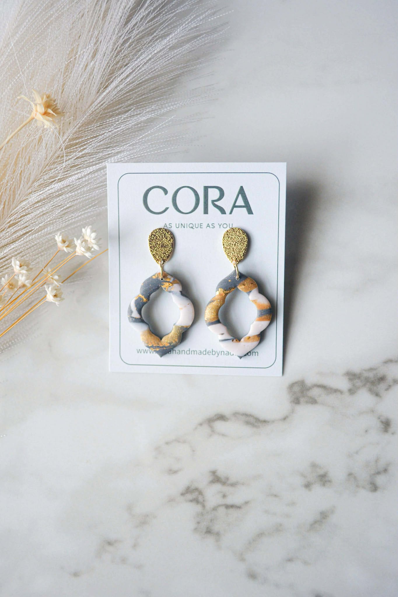 Midnight Marble Dangle