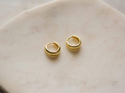 Tiny gold hoops