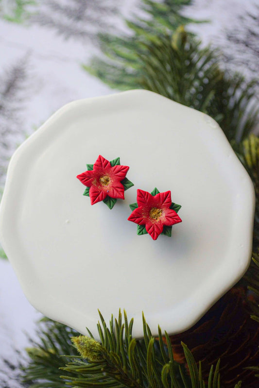 Poinsettia Studs