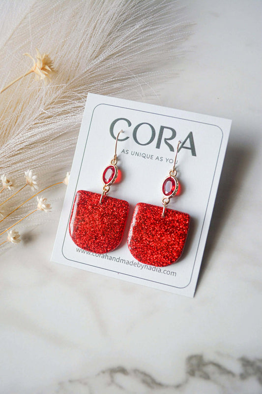 Red Glitter Dangle